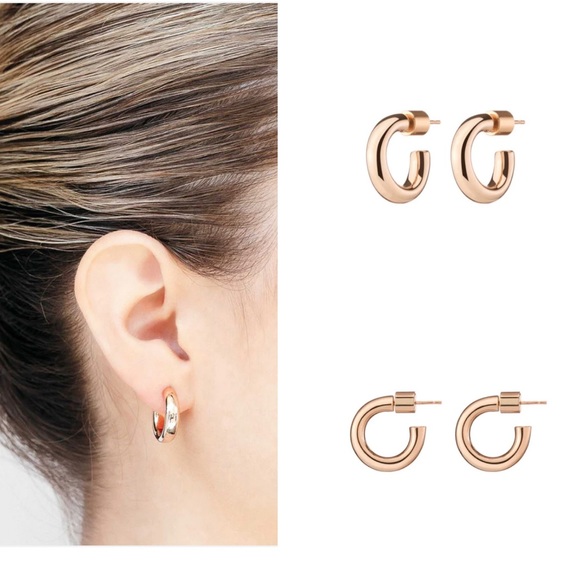 Jennifer Fisher Jewelry - SOLD!  New  Jennifer Fischer Petite Micro Lilly Huggies-14K Rose Gold Plated